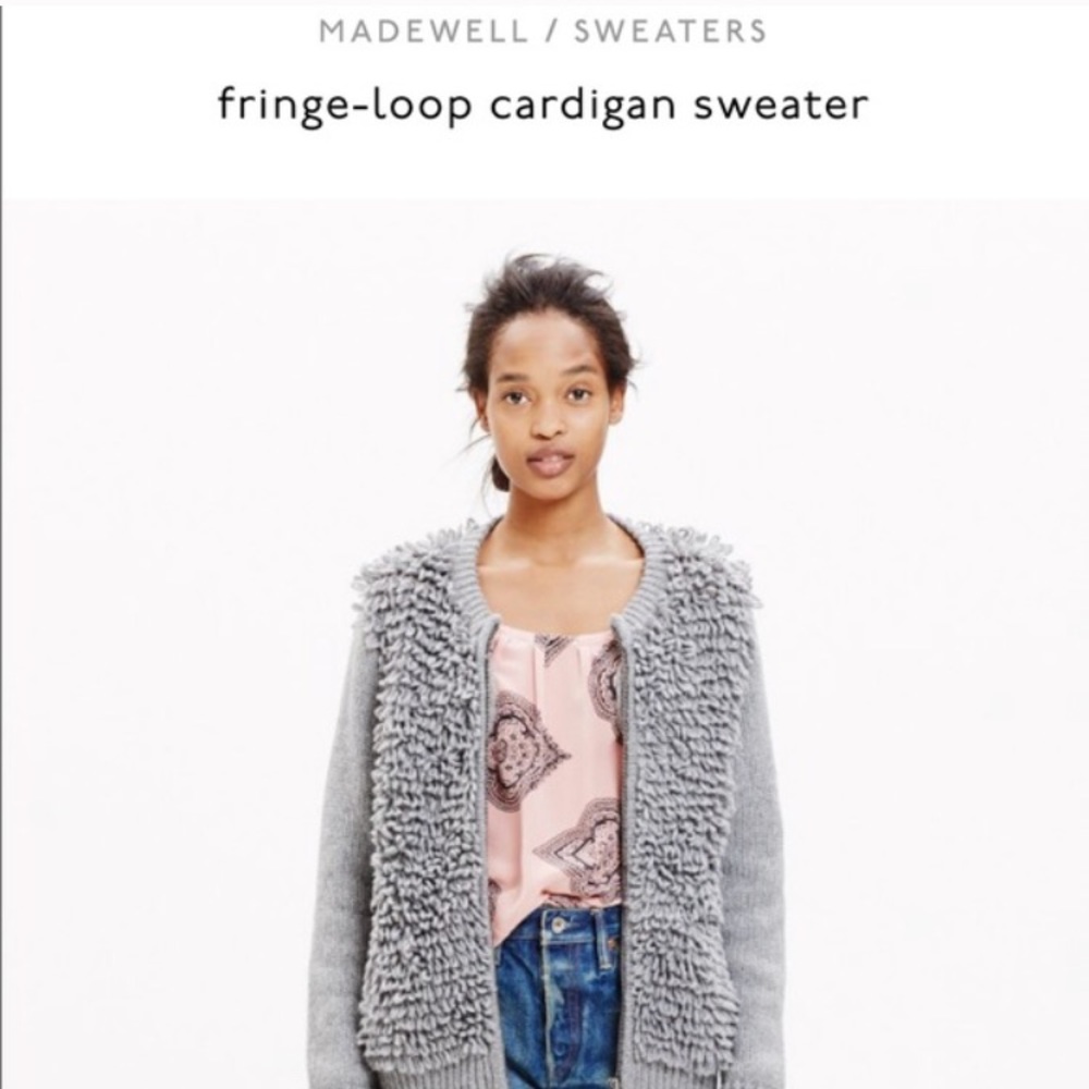 Madewell Fringe Loop Cardigan Sweater w/ Zip